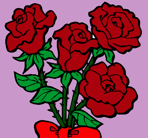 Dibujo Ramo de rosas pintado por 20samira20