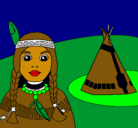 Dibujo India y tepee pintado por najyadgbfv