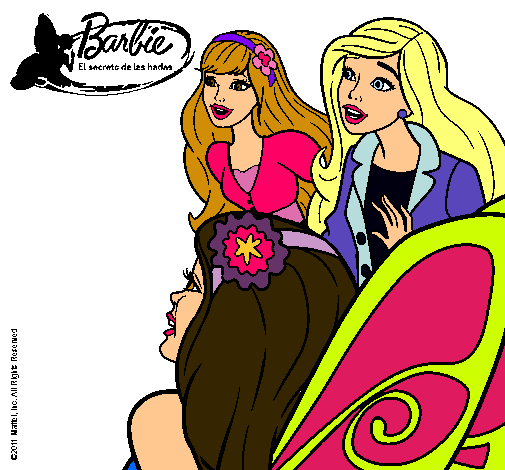 Dibujo Barbie y sus amigas sorprendidas pintado por lara2002