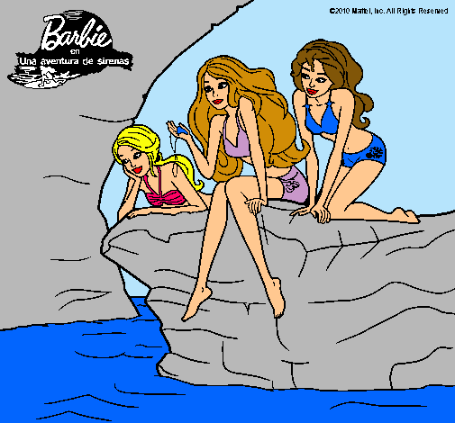 Barbie y sus amigas sentadas