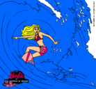 Dibujo Barbie practicando surf pintado por Elizabeeth