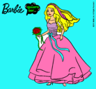 Dibujo Barbie vestida de novia pintado por lamasguapa