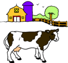 Dibujo Vaca pasturando pintado por arcoiris03
