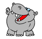 Dibujo Hipopótamo pintado por pajarita    