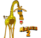 Dibujo Madagascar 2 Melman pintado por madagascarga