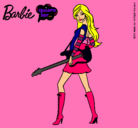 Dibujo Barbie la rockera pintado por cantante