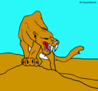 Dibujo Tigre con afilados colmillos pintado por Daany