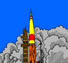 Dibujo Lanzamiento cohete pintado por tapun