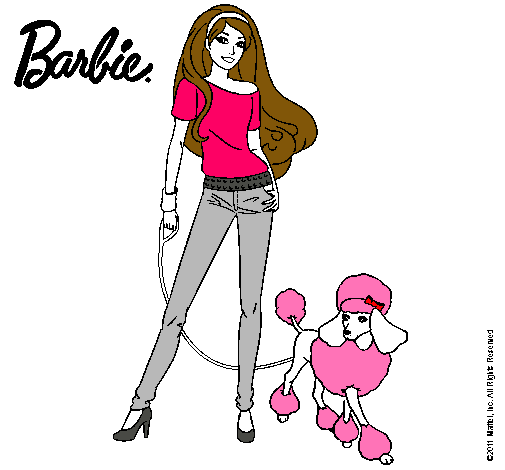 Dibujo Barbie con look moderno pintado por elsa-feroz