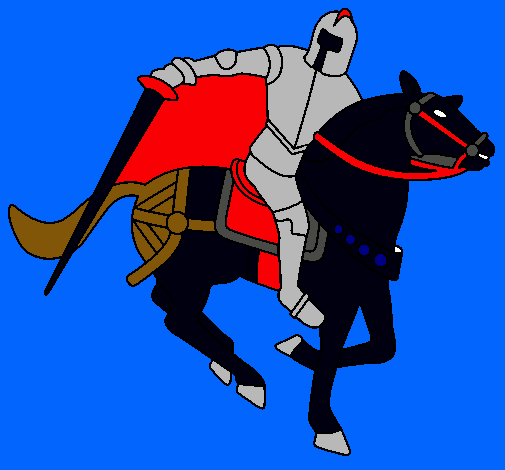 Dibujo Caballero a caballo IV pintado por divinas