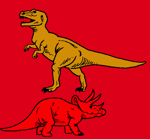 Triceratops y tiranosaurios rex