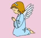 Dibujo Ángel orando pintado por nalogu