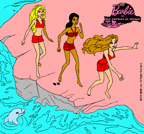 Barbie y sus amigas en la playa