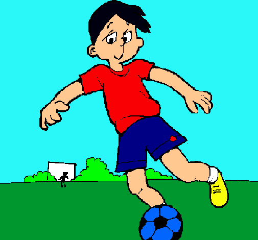 Dibujo Jugar a fútbol pintado por dominique1