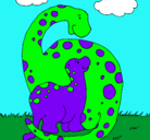 Dibujo Dinosaurios pintado por luci02