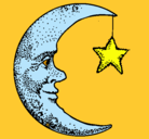 Dibujo Luna y estrella pintado por fgomez