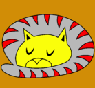 Dibujo Gato durmiendo pintado por destrampados