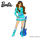 Dibujo Barbie rockera pintado por marisol