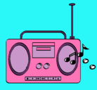Dibujo Radio cassette 2 pintado por estefi