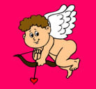 Dibujo Cupido pintado por dedo