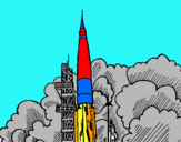 Dibujo Lanzamiento cohete pintado por joel2