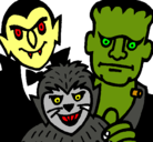 Dibujo Personajes Halloween pintado por DDFDFSS