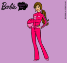 Dibujo Barbie piloto de motos pintado por motorista