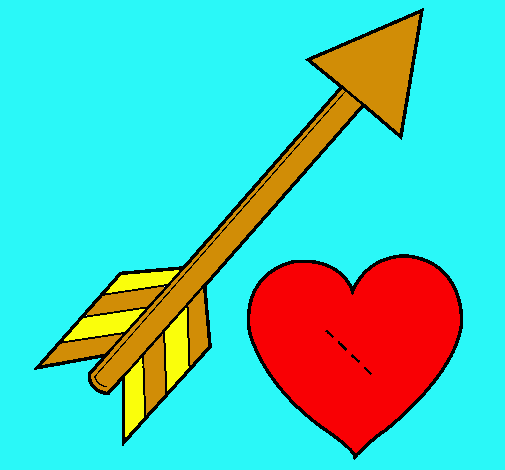 Dibujo Flecha y corazón pintado por palo