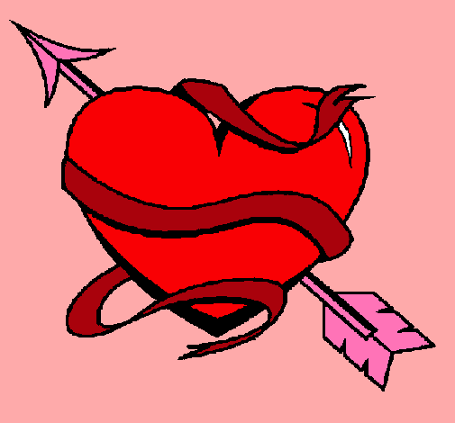 Dibujo Corazón con flecha pintado por yenita