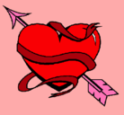 Dibujo Corazón con flecha pintado por yenita