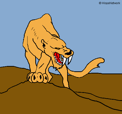 Dibujo Tigre con afilados colmillos pintado por mimi1123
