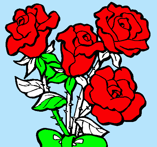 Dibujo Ramo de rosas pintado por anabela