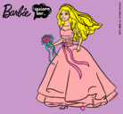 Dibujo Barbie vestida de novia pintado por mahi