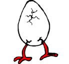 Dibujo Huevo con patas pintado por vevo