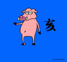 Dibujo Cerdo  pintado por serdo