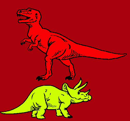 Triceratops y tiranosaurios rex