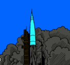 Dibujo Lanzamiento cohete pintado por 10020000