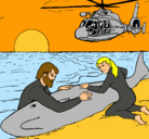 Dibujo Rescate ballena pintado por vicrtoriana