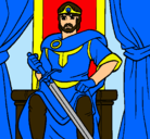 Dibujo Caballero rey pintado por blanquita