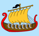 Dibujo Barco vikingo pintado por barcos