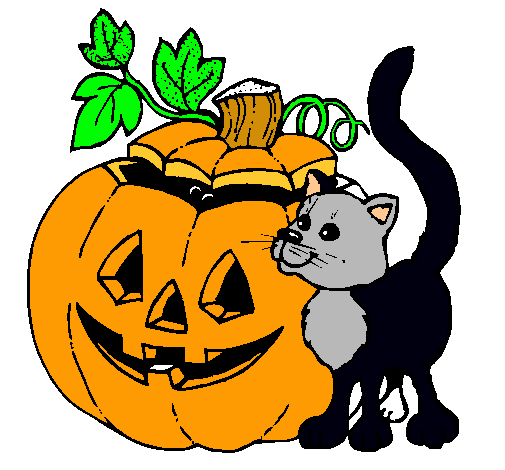 Calabaza y gato