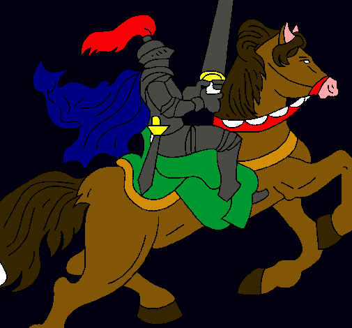 Dibujo Caballero a caballo pintado por aldairxx