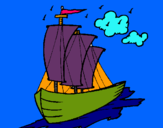 Dibujo Barco velero pintado por 695785682565