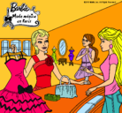 Dibujo Barbie en una tienda de ropa pintado por Esmii