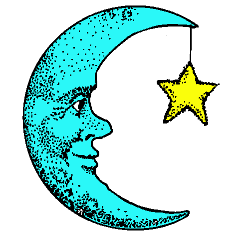 Dibujo Luna y estrella pintado por Omar09