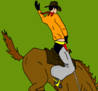 Dibujo Vaquero en caballo pintado por osmi