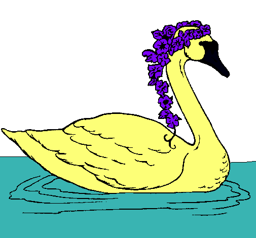 Cisne con flores