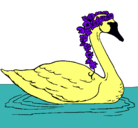 Dibujo Cisne con flores pintado por carin