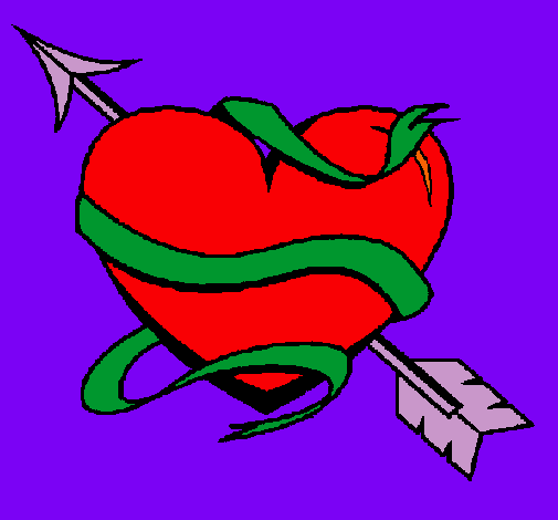 Dibujo Corazón con flecha pintado por gysse