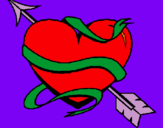 Dibujo Corazón con flecha pintado por gysse